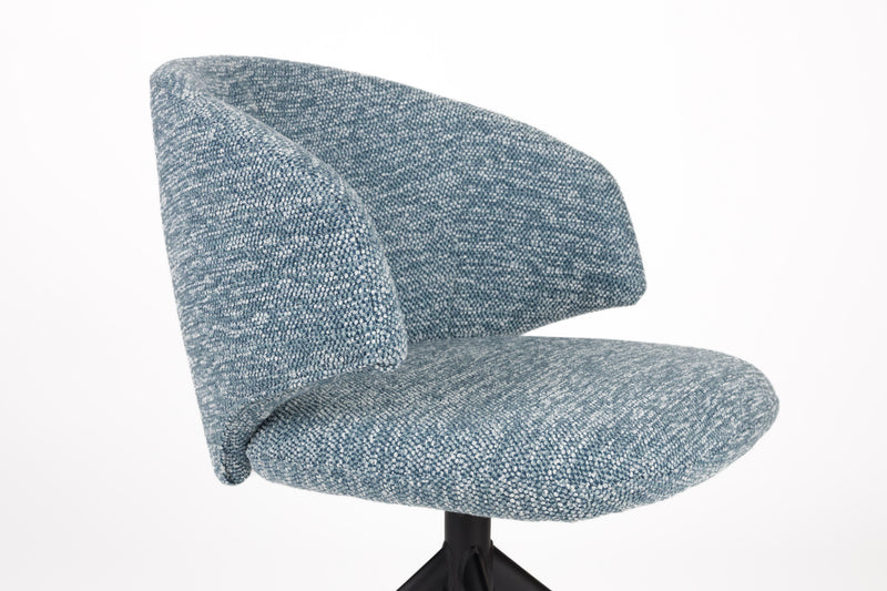 Draaibare Eetkamerstoel Balado Polyester Blauw 57x54.5-Eetkamerstoelen-Creating Home