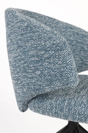Draaibare Eetkamerstoel Balado Polyester Blauw 57x54.5-Eetkamerstoelen-Creating Home