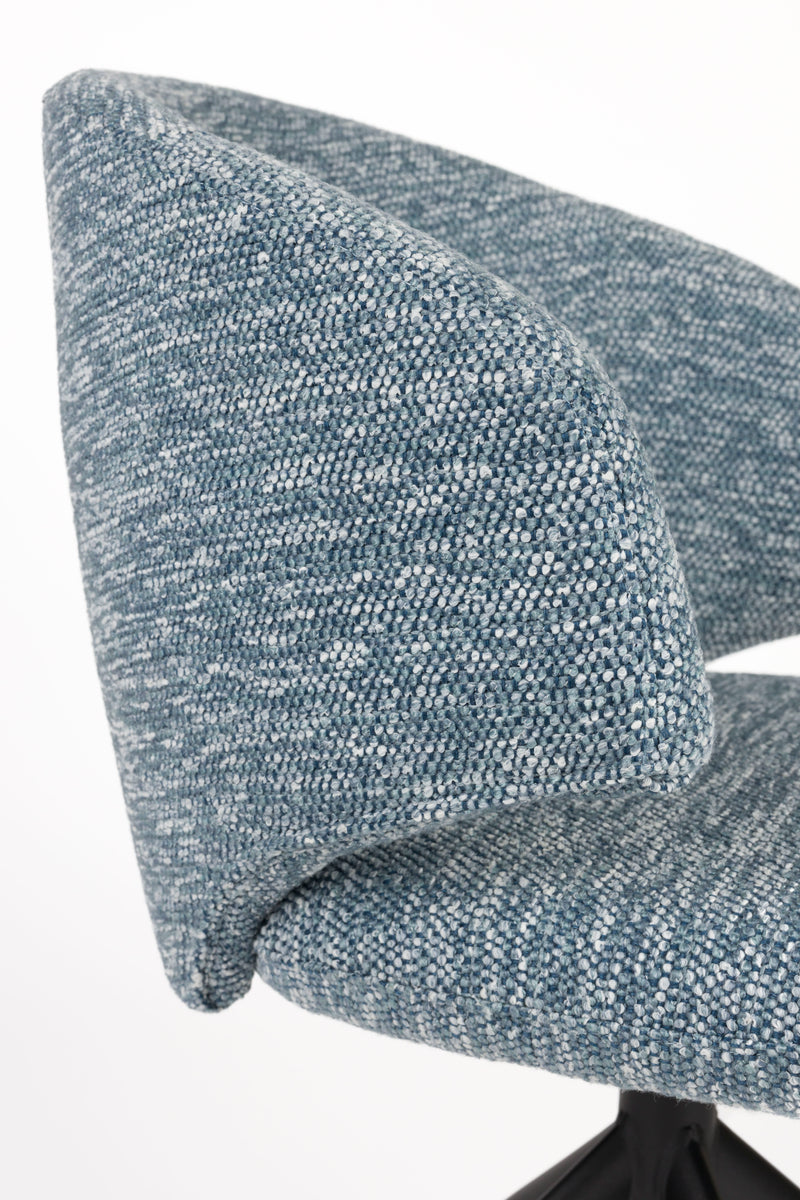 Draaibare Eetkamerstoel Balado Polyester Blauw 57x54.5-Eetkamerstoelen-Creating Home