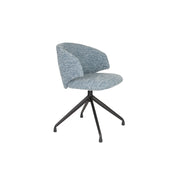 Draaibare Eetkamerstoel Balado Polyester Blauw 57x54.5-Eetkamerstoelen-Creating Home