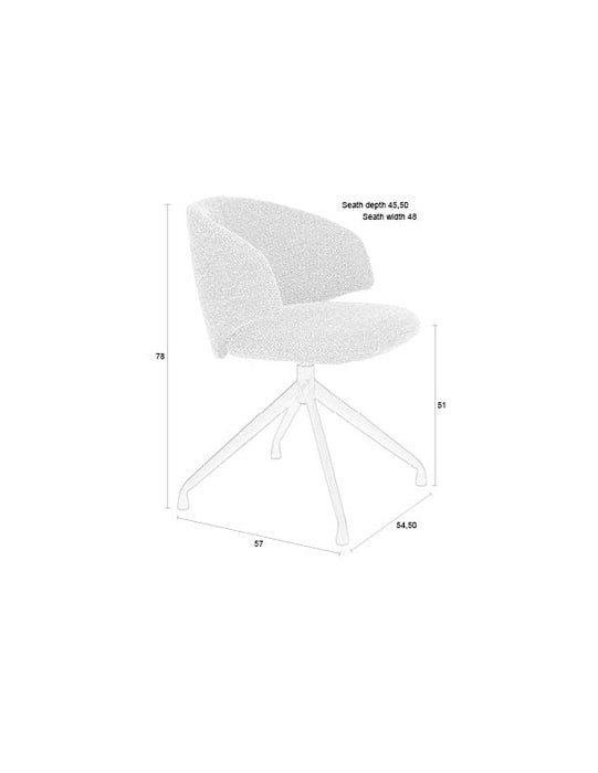Draaibare Eetkamerstoel Balado Polyester Blauw 57x54.5 cm-Eetkamerstoelen-Creating Home