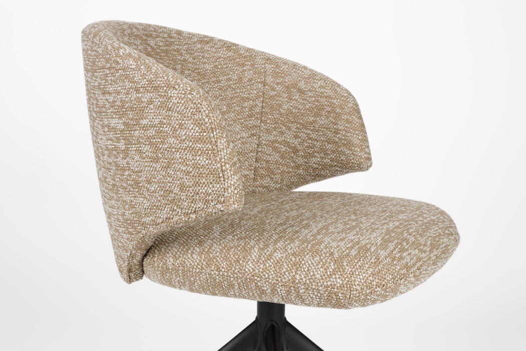 Draaibare Eetkamerstoel Balado Polyester Bruin 57x54.5 cm-Eetkamerstoelen-Creating Home