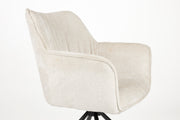 Draaibare Eetkamerstoel Kodak Polyester Beige 62x66 cm-Eetkamerstoelen-Creating Home
