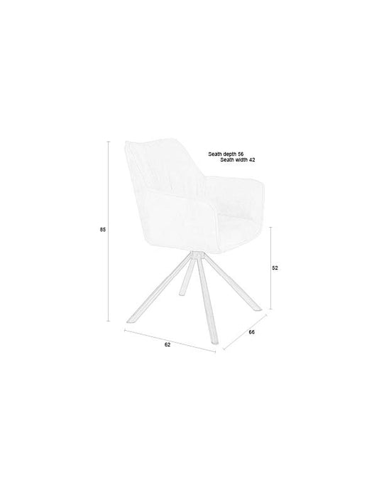 Draaibare Eetkamerstoel Kodak Polyester Beige 62x66 cm-Eetkamerstoelen-Creating Home