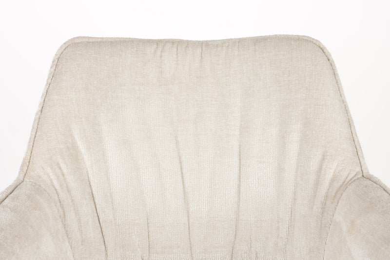 Draaibare Eetkamerstoel Kodak Polyester Beige 62x66 cm-Eetkamerstoelen-Creating Home