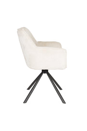 Draaibare Eetkamerstoel Kodak Polyester Beige 62x66 cm-Eetkamerstoelen-Creating Home