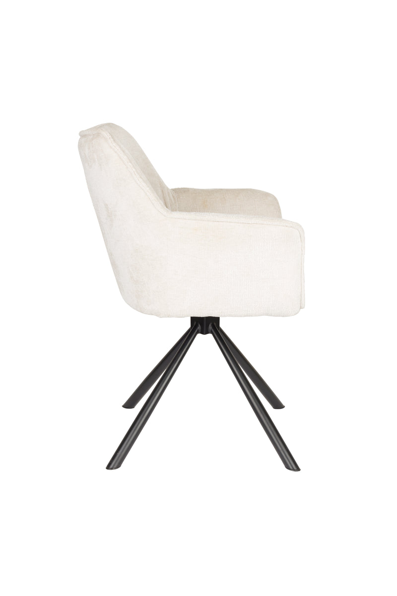 Draaibare Eetkamerstoel Kodak Polyester Beige 62x66 cm-Eetkamerstoelen-Creating Home