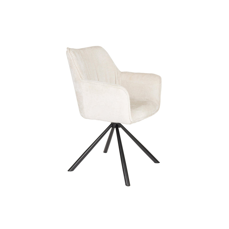Draaibare Eetkamerstoel Kodak Polyester Beige 62x66 cm-Eetkamerstoelen-Creating Home