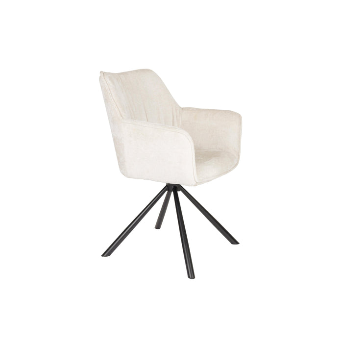 Draaibare Eetkamerstoel Kodak Polyester Beige 62x66 cm-Eetkamerstoelen-Creating Home