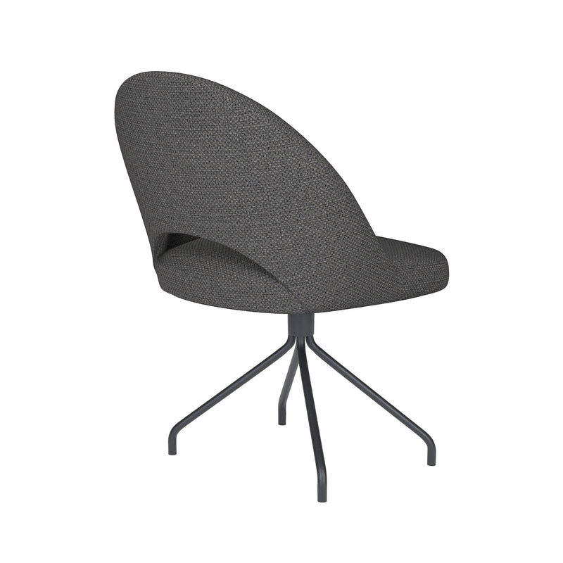 Draaibare Eetkamerstoel Mick Grijs Polyester Grijs 60x56-Eetkamerstoelen-Creating Home