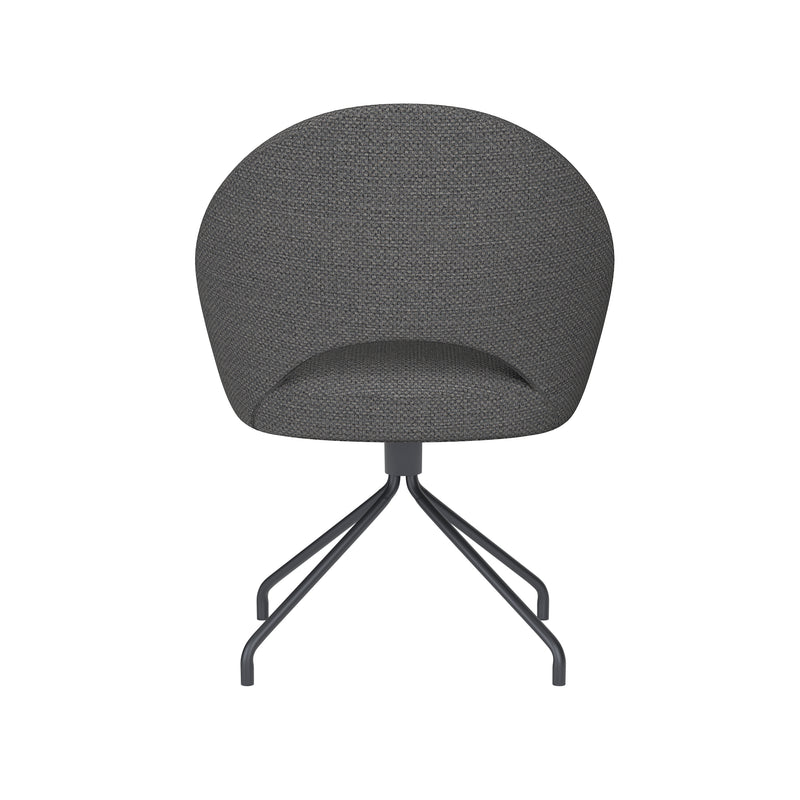 Draaibare Eetkamerstoel Mick Grijs Polyester Grijs 60x56-Eetkamerstoelen-Creating Home
