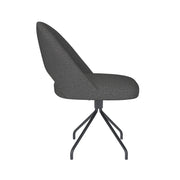 Draaibare Eetkamerstoel Mick Grijs Polyester Grijs 60x56-Eetkamerstoelen-Creating Home