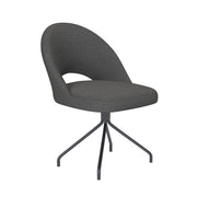 Draaibare Eetkamerstoel Mick Grijs Polyester Grijs 60x56-Eetkamerstoelen-Creating Home