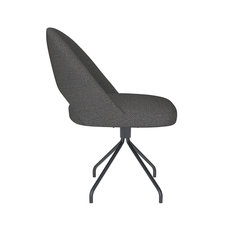 Draaibare Eetkamerstoel Mick Grijs Polyester Grijs 60x56-Eetkamerstoelen-Creating Home