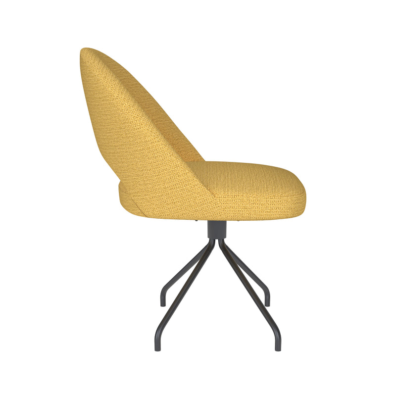 Draaibare Eetkamerstoel Mick Ochre Polyester Geel 60x56-Eetkamerstoelen-Creating Home