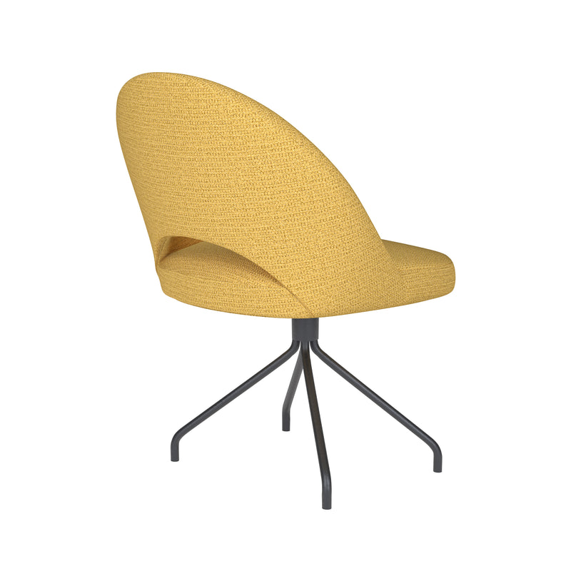 Draaibare Eetkamerstoel Mick Ochre Polyester Geel 60x56-Eetkamerstoelen-Creating Home