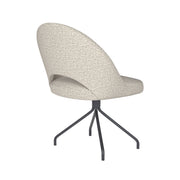 Draaibare Eetkamerstoel Mick Off-white Polyester Beige-Eetkamerstoelen-Creating Home
