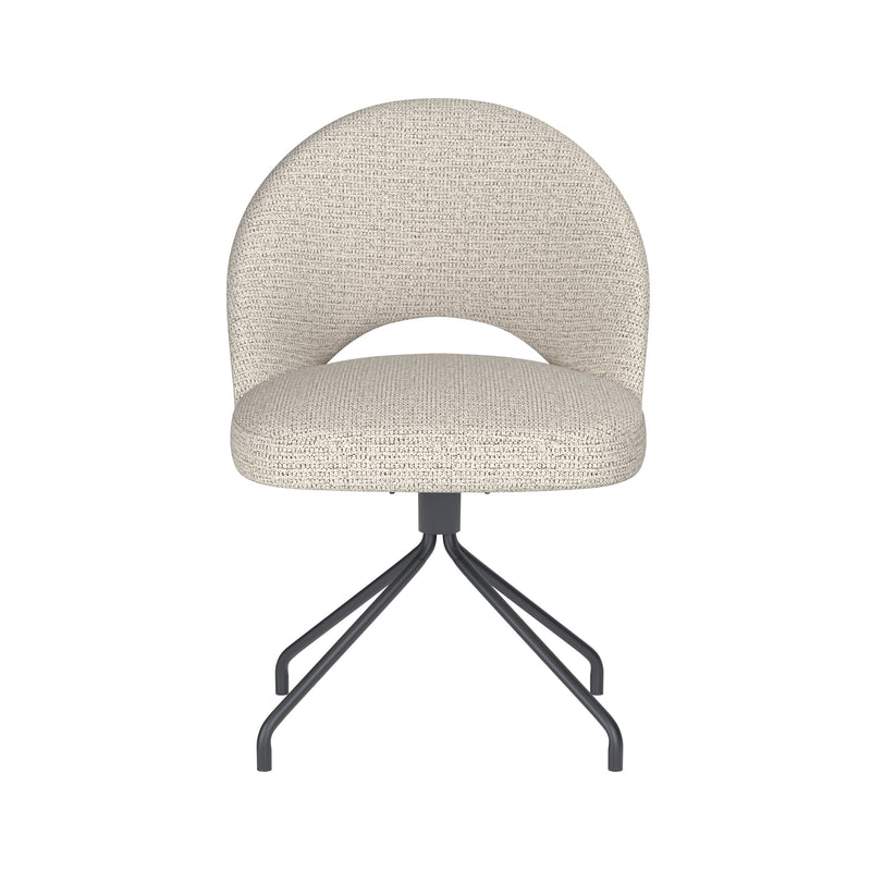 Draaibare Eetkamerstoel Mick Off-white Polyester Beige-Eetkamerstoelen-Creating Home