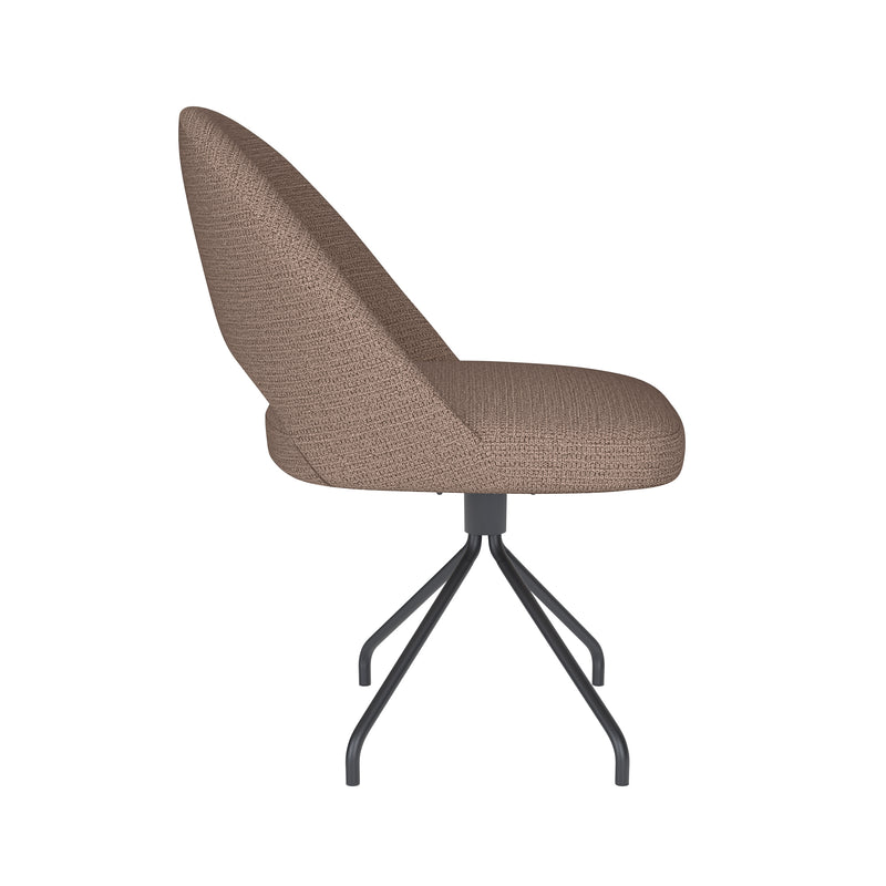 Draaibare Eetkamerstoel Mick Taupe Polyester Taupe-Eetkamerstoelen-Creating Home