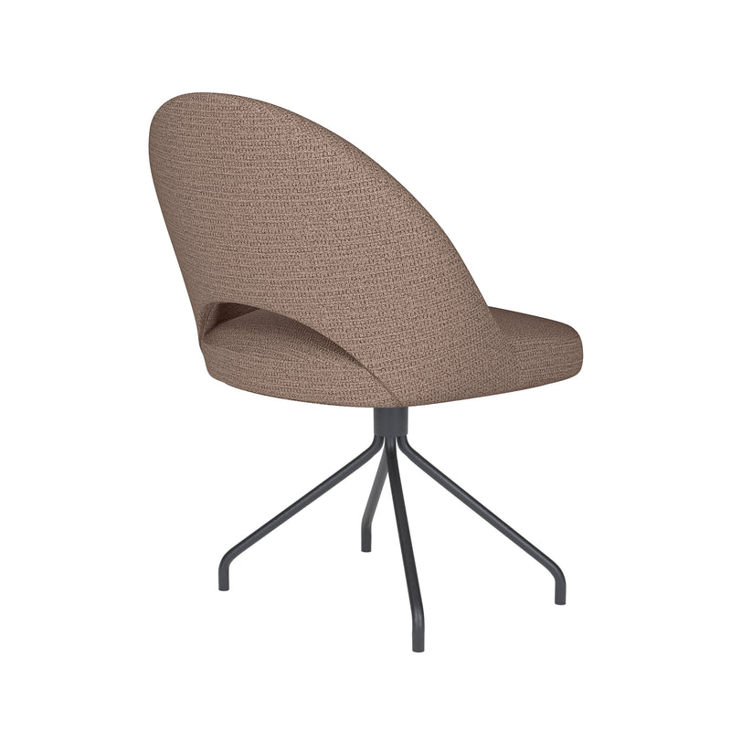 Draaibare Eetkamerstoel Mick Taupe Polyester Taupe-Eetkamerstoelen-Creating Home