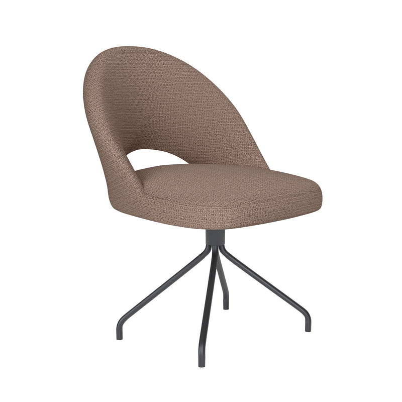 Draaibare Eetkamerstoel Mick Taupe Polyester Taupe-Eetkamerstoelen-Creating Home