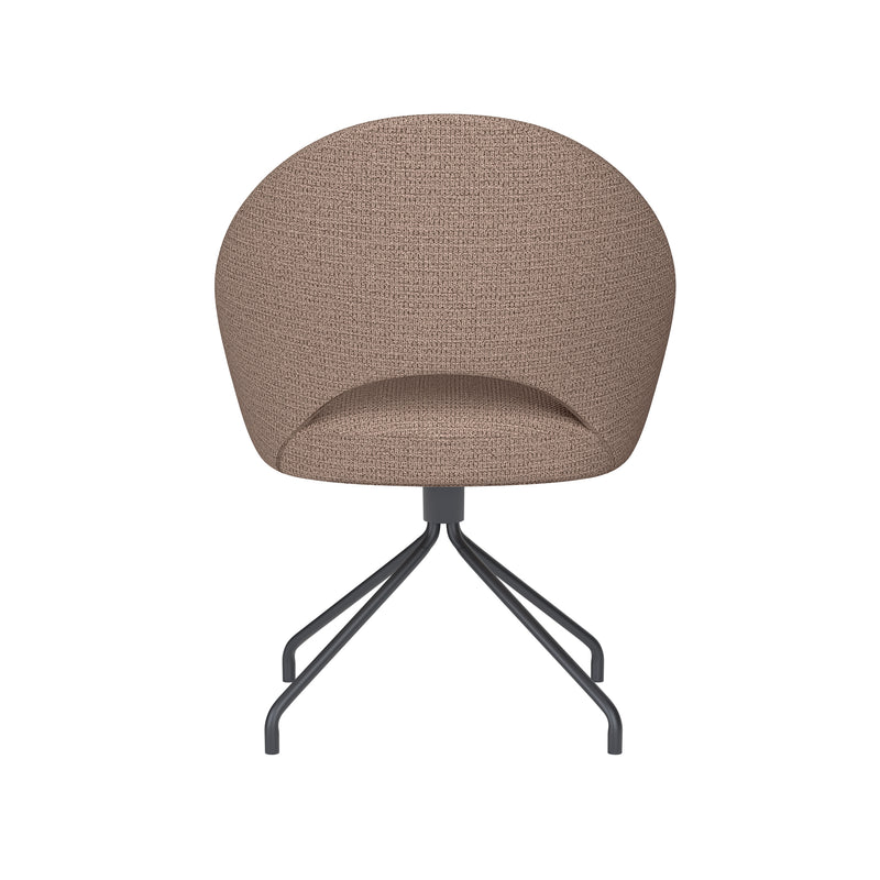 Draaibare Eetkamerstoel Mick Taupe Polyester Taupe-Eetkamerstoelen-Creating Home