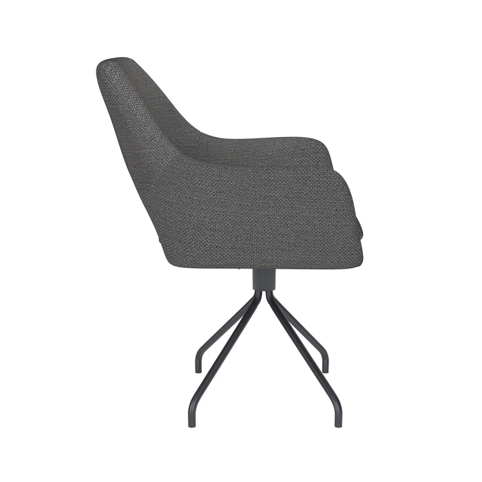 Draaibare Eetkamerstoel Mos Grijs Polyester Grijs 59x59 cm-Eetkamerstoelen-Creating Home