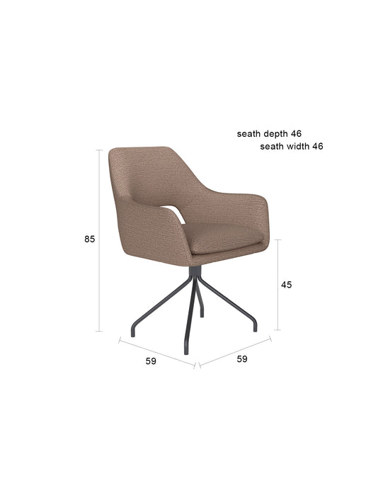 Draaibare Eetkamerstoel Mos Grijs Polyester Grijs 59x59 cm-Eetkamerstoelen-Creating Home