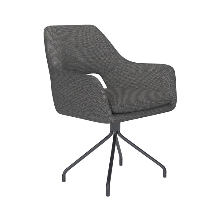 Draaibare Eetkamerstoel Mos Grijs Polyester Grijs 59x59 cm-Eetkamerstoelen-Creating Home