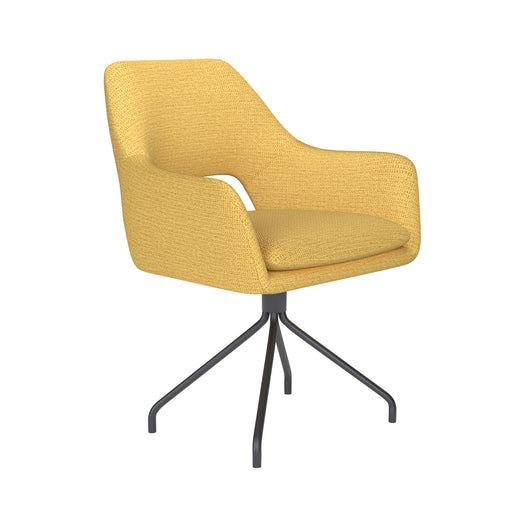 Draaibare Eetkamerstoel Mos Ochre Polyester Geel 59x59-Eetkamerstoelen-Creating Home