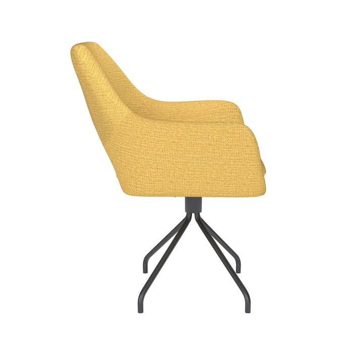 Draaibare Eetkamerstoel Mos Ochre Polyester Geel 59x59 cm-Eetkamerstoelen-Creating Home