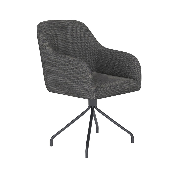 Draaibare Eetkamerstoel Otis Grijs Polyester Grijs 62x59 cm-Eetkamerstoelen-Creating Home