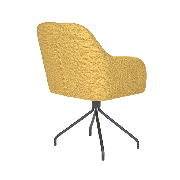Draaibare Eetkamerstoel Otis Ochre Polyester Geel 62x59 cm-Eetkamerstoelen-Creating Home