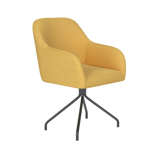 Draaibare Eetkamerstoel Otis Ochre Polyester Geel 62x59 cm-Eetkamerstoelen-Creating Home