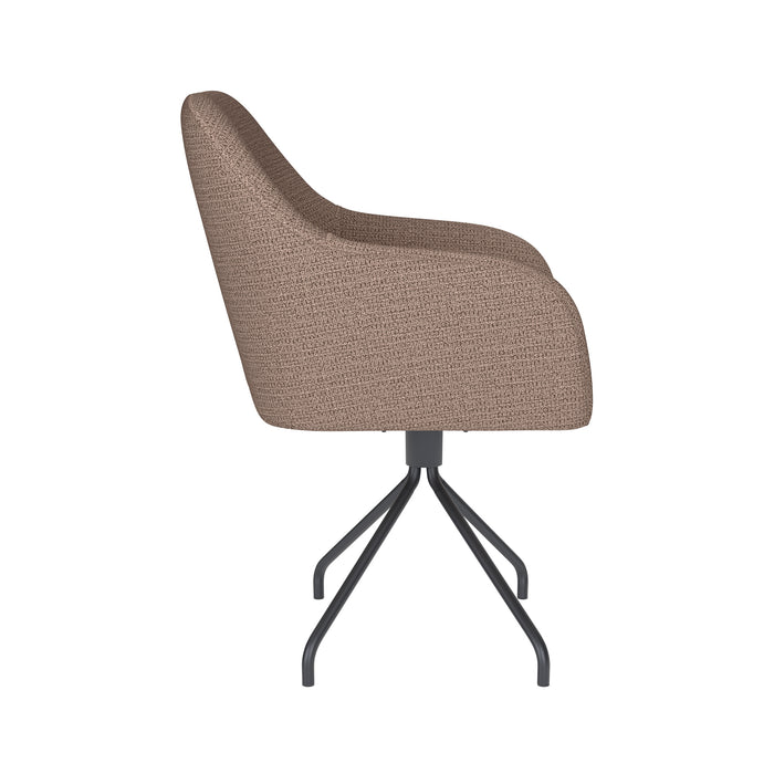 Draaibare Eetkamerstoel Otis Taupe Polyester Taupe-Eetkamerstoelen-Creating Home