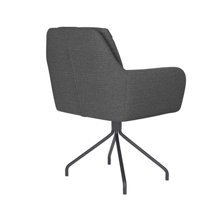 Draaibare Eetkamerstoel Pete Grijs Polyester Grijs 62x63 cm-Eetkamerstoelen-Creating Home