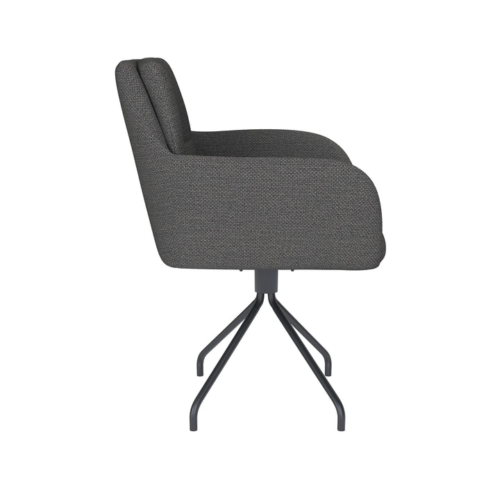 Draaibare Eetkamerstoel Pete Grijs Polyester Grijs 62x63 cm-Eetkamerstoelen-Creating Home