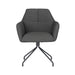 Draaibare Eetkamerstoel Pete Grijs Polyester Grijs 62x63 cm-Eetkamerstoelen-Creating Home