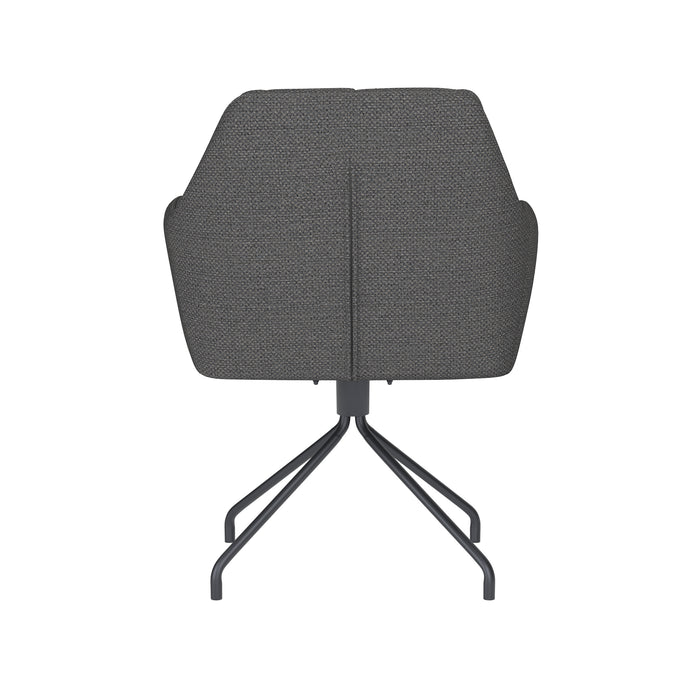 Draaibare Eetkamerstoel Pete Grijs Polyester Grijs 62x63 cm-Eetkamerstoelen-Creating Home