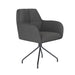 Draaibare Eetkamerstoel Pete Grijs Polyester Grijs 62x63 cm-Eetkamerstoelen-Creating Home