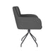Draaibare Eetkamerstoel Pete Grijs Polyester Grijs 62x63 cm-Eetkamerstoelen-Creating Home