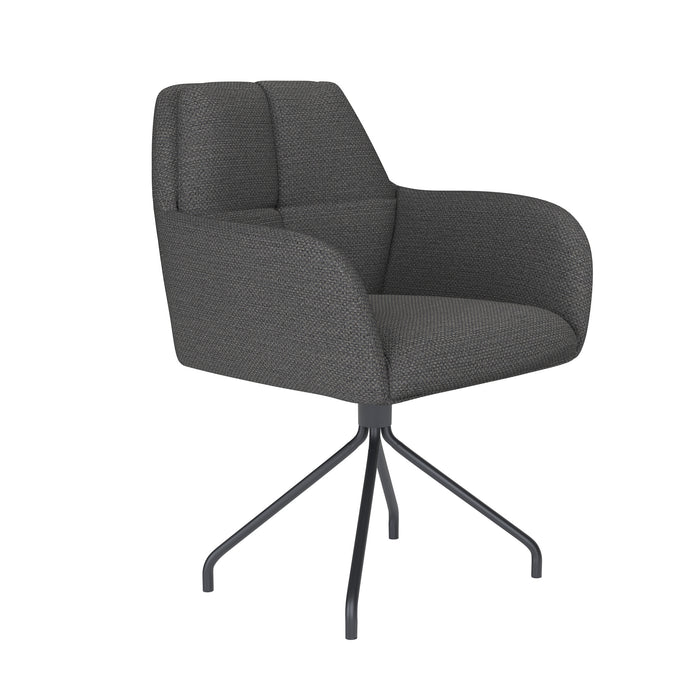 Draaibare Eetkamerstoel Pete Grijs Polyester Grijs 62x63 cm-Eetkamerstoelen-Creating Home