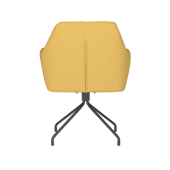 Draaibare Eetkamerstoel Pete Ochre Polyester Geel 62x63 cm-Eetkamerstoelen-Creating Home