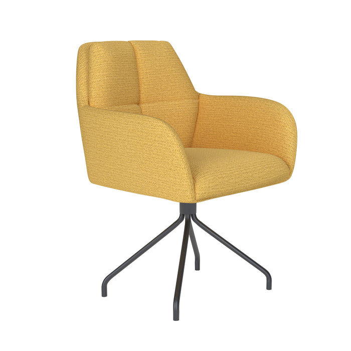 Draaibare Eetkamerstoel Pete Ochre Polyester Geel 62x63 cm-Eetkamerstoelen-Creating Home