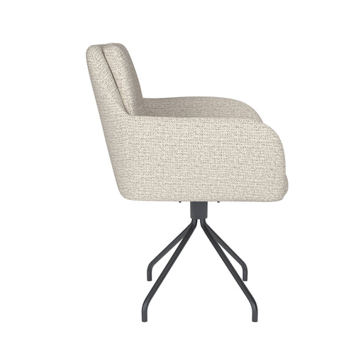 Draaibare Eetkamerstoel Pete Off-white Polyester Beige-Eetkamerstoelen-Creating Home