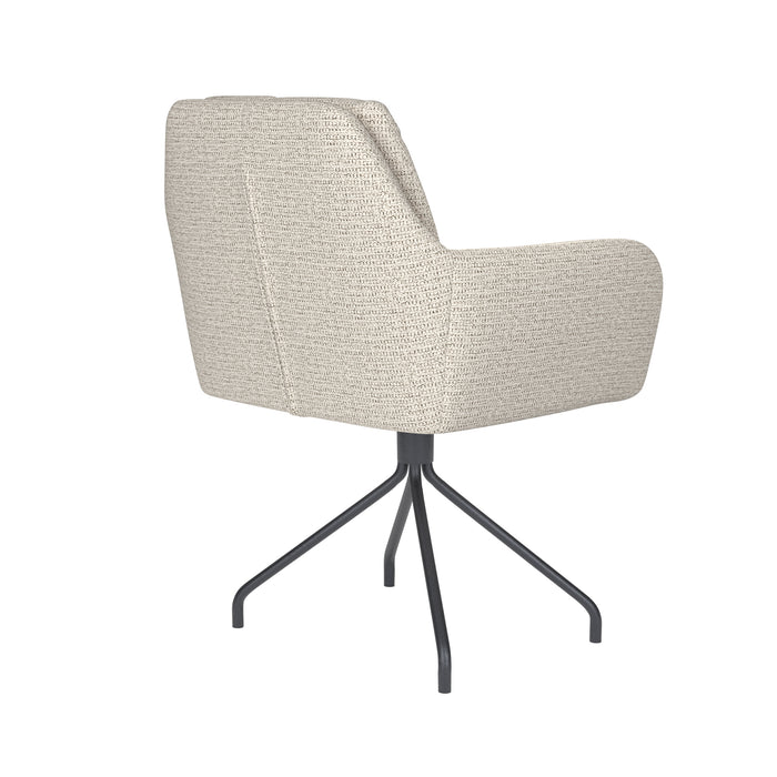 Draaibare Eetkamerstoel Pete Off-white Polyester Beige-Eetkamerstoelen-Creating Home