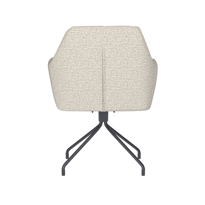 Draaibare Eetkamerstoel Pete Off-white Polyester Beige-Eetkamerstoelen-Creating Home