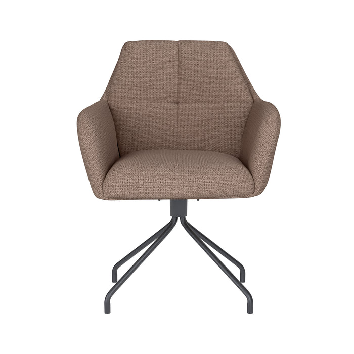 Draaibare Eetkamerstoel Pete Taupe Polyester Taupe-Eetkamerstoelen-Creating Home