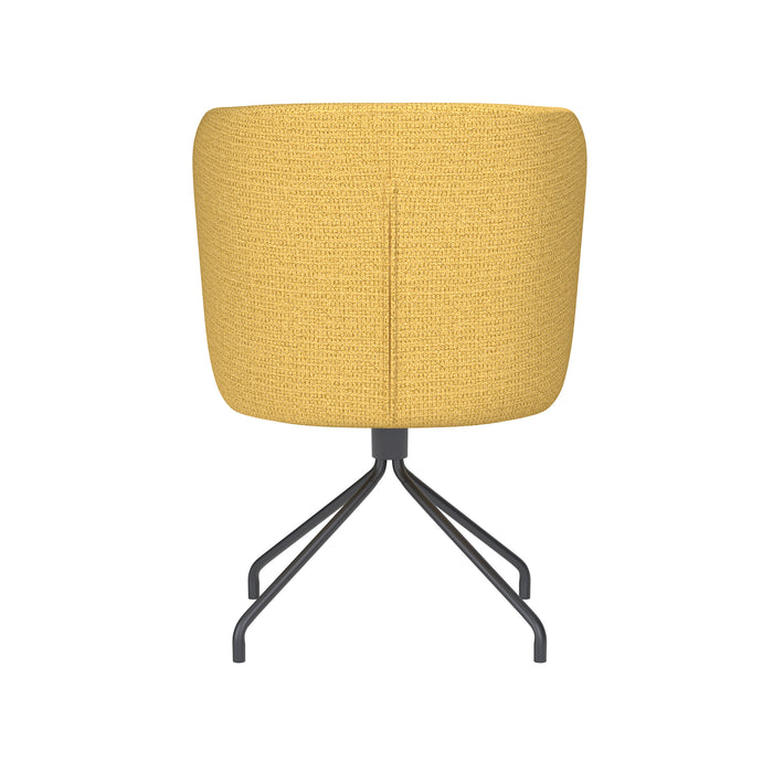 Draaibare Eetkamerstoel Stan Ochre Polyester Geel 57x53 cm-Eetkamerstoelen-Creating Home