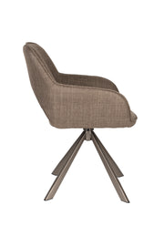 Draaibare Eetkamerstoel Toye Polyester Bruin 68x61 cm-Eetkamerstoelen-Creating Home